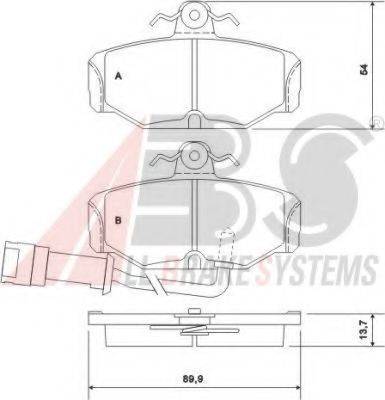 A.B.S. 36170OE Комплект гальмівних колодок, дискове гальмо