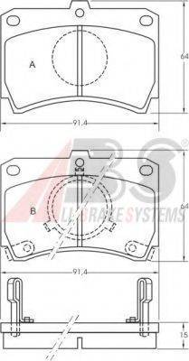 A.B.S. 36594 Комплект гальмівних колодок, дискове гальмо