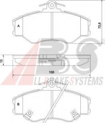 A.B.S. 36871OE Комплект гальмівних колодок, дискове гальмо