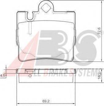 A.B.S. 37150OE Комплект гальмівних колодок, дискове гальмо