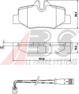 A.B.S. 37450 Комплект гальмівних колодок, дискове гальмо