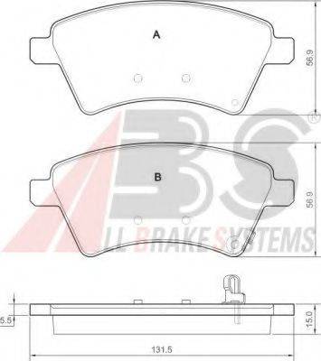 A.B.S. 37532OE Комплект гальмівних колодок, дискове гальмо