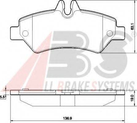 A.B.S. 37555 Комплект гальмівних колодок, дискове гальмо