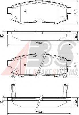 A.B.S. 37569OE Комплект гальмівних колодок, дискове гальмо