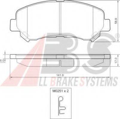 A.B.S. 37625OE Комплект гальмівних колодок, дискове гальмо