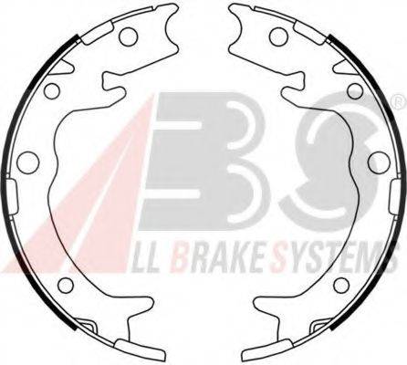 A.B.S. 9180 Комплект гальмівних колодок, стоянкова гальмівна система