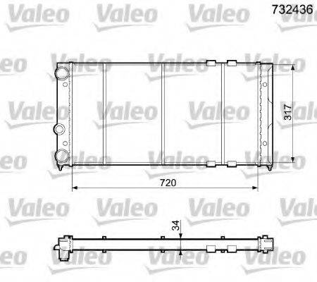 VALEO 732436 Радіатор, охолодження двигуна