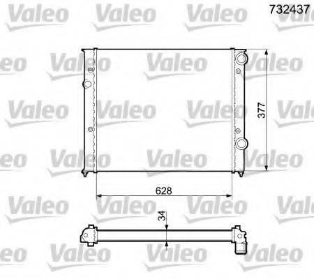 VALEO 732437 Радіатор, охолодження двигуна