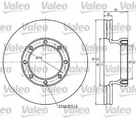 VALEO 187027 гальмівний диск