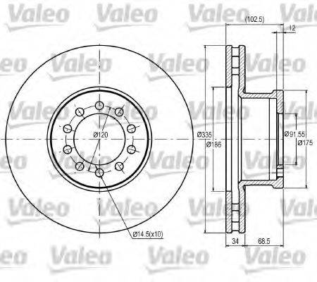 VALEO 187043 гальмівний диск