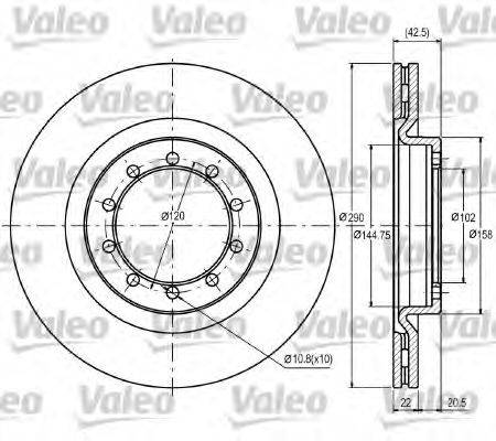 VALEO 187097 гальмівний диск