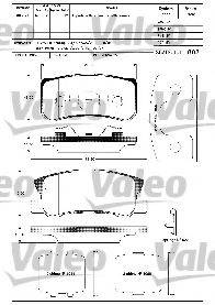 VALEO 601321 Комплект гальмівних колодок, дискове гальмо