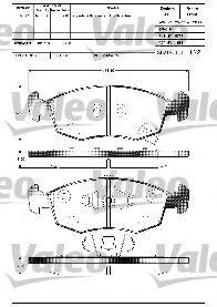 VALEO 601326 Комплект гальмівних колодок, дискове гальмо