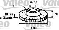 VALEO 197069 гальмівний диск