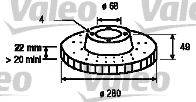 VALEO 186821 гальмівний диск