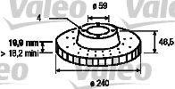 VALEO 186156 гальмівний диск