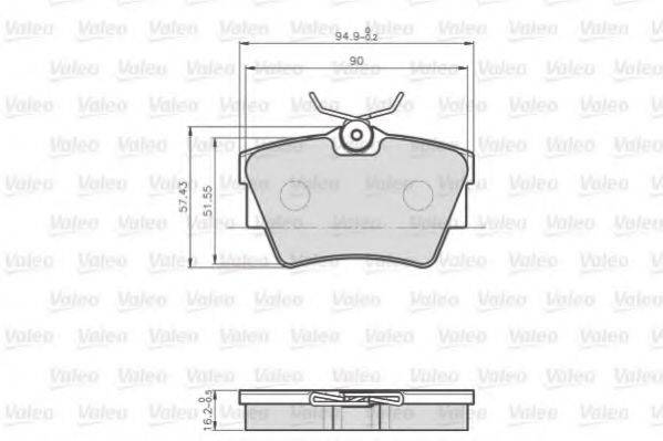 VALEO 872748 Комплект гальмівних колодок, дискове гальмо