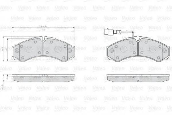 VALEO 872001 Комплект гальмівних колодок, дискове гальмо