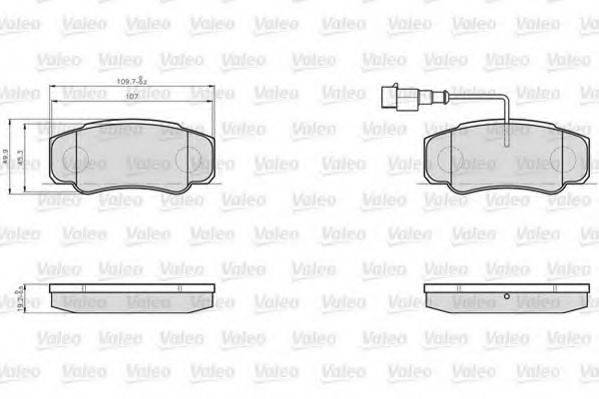 VALEO 873921 Комплект гальмівних колодок, дискове гальмо