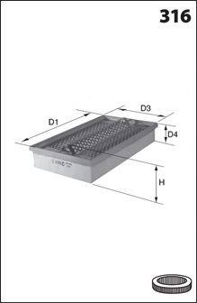 MECAFILTER ELP3741 Повітряний фільтр