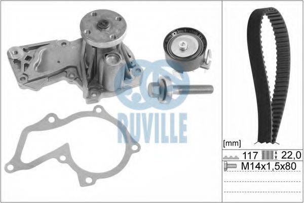 RUVILLE 57118701 Водяний насос + комплект зубчастого ременя