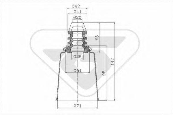 HUTCHINSON KP003 Пилозахисний комплект, амортизатор