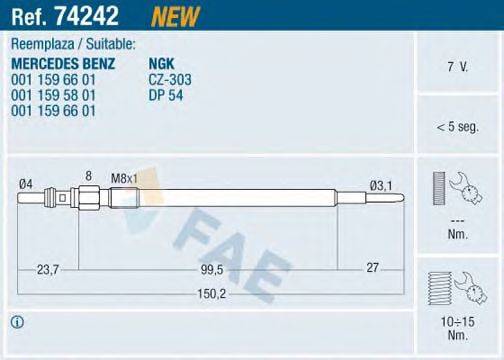 FAE 74242 Свічка розжарювання