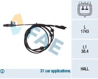 FAE 78032 Датчик, частота обертання колеса
