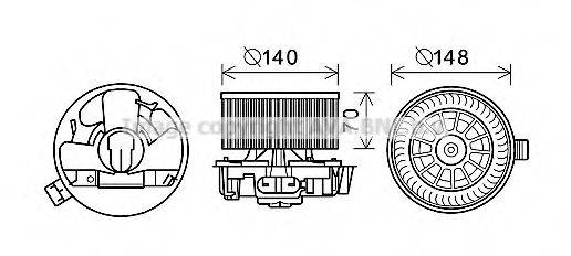 AVA QUALITY COOLING DA8010 Електродвигун, вентиляція салону