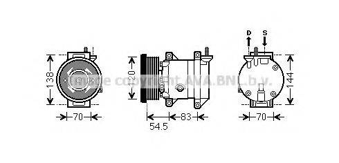 AVA QUALITY COOLING DWK091 Компресор, кондиціонер