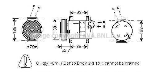 AVA QUALITY COOLING FTK088 Компресор, кондиціонер