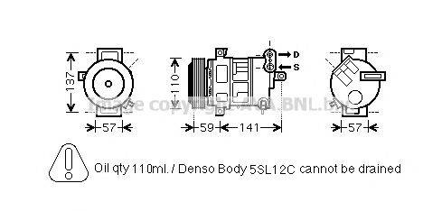 AVA QUALITY COOLING FTK447 Компресор, кондиціонер