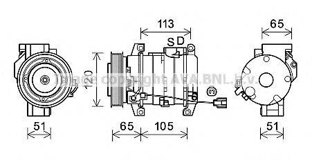 AVA QUALITY COOLING HDK289 Компресор, кондиціонер