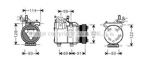 AVA QUALITY COOLING HYAK196 Компресор, кондиціонер