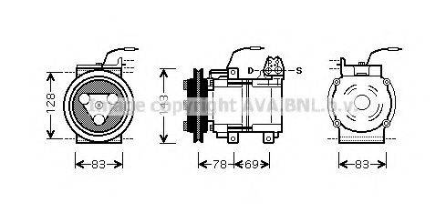 AVA QUALITY COOLING HYK124 Компресор, кондиціонер