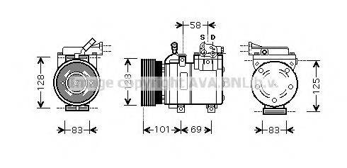 AVA QUALITY COOLING HYK159 Компресор, кондиціонер