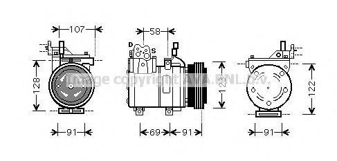 AVA QUALITY COOLING HYK161 Компресор, кондиціонер