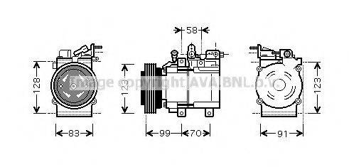 AVA QUALITY COOLING HYK197 Компресор, кондиціонер