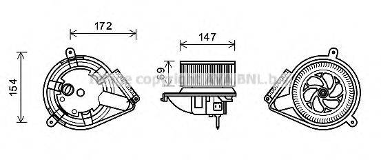 AVA QUALITY COOLING MS8616 Електродвигун, вентиляція салону