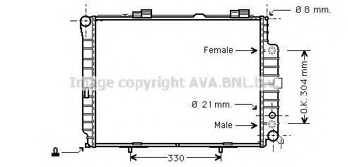 AVA QUALITY COOLING MSA2208 Радіатор, охолодження двигуна