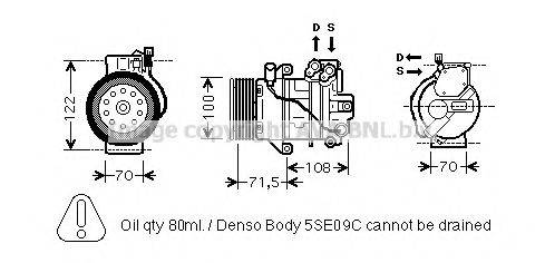 AVA QUALITY COOLING MTAK249 Компресор, кондиціонер