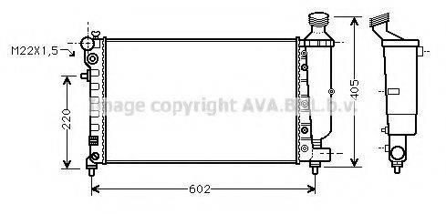 AVA QUALITY COOLING PE2216 Радіатор, охолодження двигуна