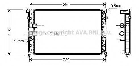 AVA QUALITY COOLING PE2339 Радіатор, охолодження двигуна