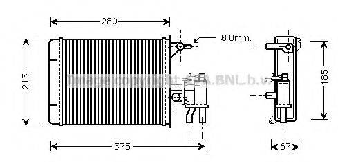 AVA QUALITY COOLING PE6134 Теплообмінник, опалення салону