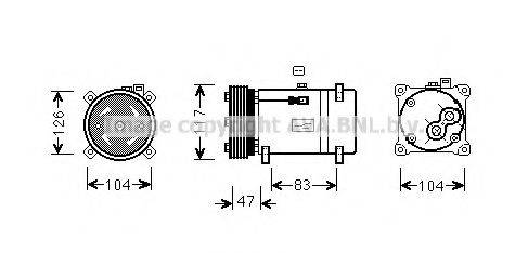 AVA QUALITY COOLING PEK066 Компресор, кондиціонер