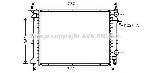 AVA QUALITY COOLING RT2259 Радіатор, охолодження двигуна