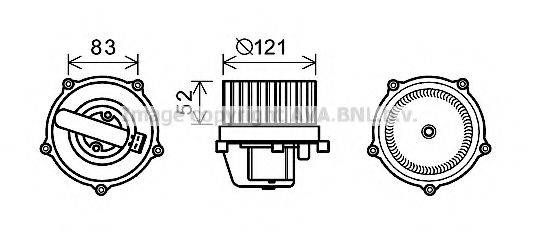 AVA QUALITY COOLING VW8345 Електродвигун, вентиляція салону