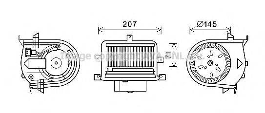 AVA QUALITY COOLING VW8350 Електродвигун, вентиляція салону