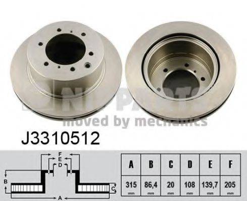 NIPPARTS J3310512 гальмівний диск