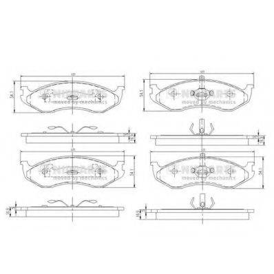 NIPPARTS J3600307 Комплект гальмівних колодок, дискове гальмо